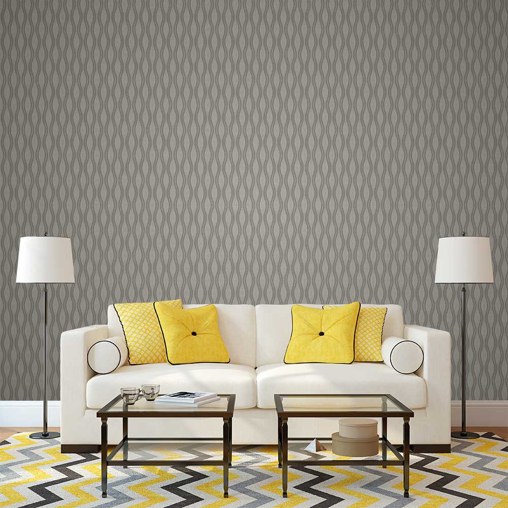 Papel Tapiz Vicenza Twist Gris Oscuro | Bath And Home Center del