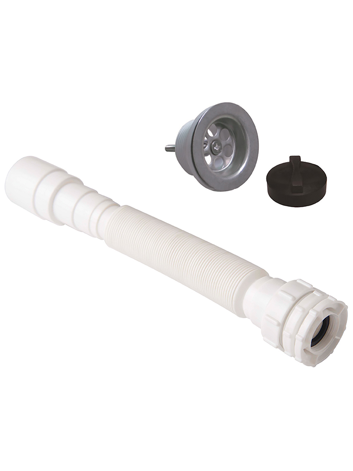 Desagüe Roscado De 1 1/2” De Acero Inoxidable Con Rejilla Y Tapón