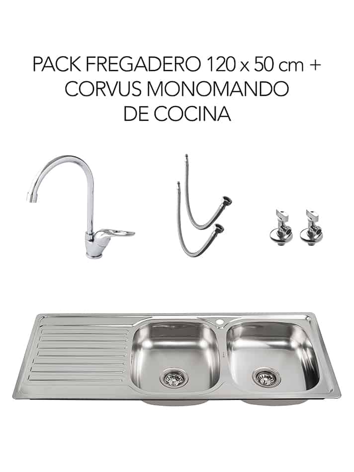 F_Pack_Fregadero_doble_empotrado_120_x_50_Corvus_izquierda